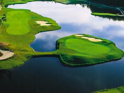 Aerial view of the golf course